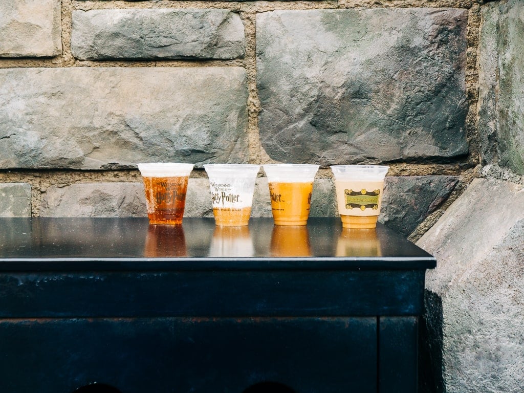 4 butterbeer left on the trash by visitors