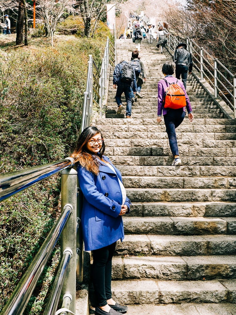 The climb from Arakurayama Sengen Park