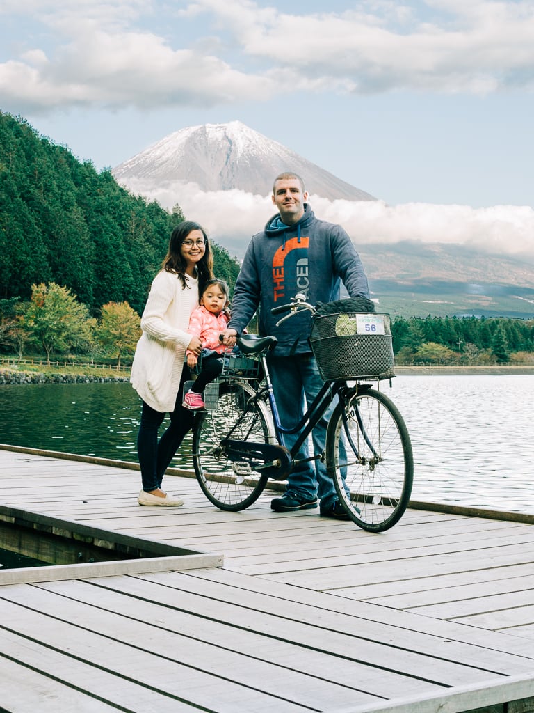 Biking in Lake Tanuki with views of Mount Fuji 2