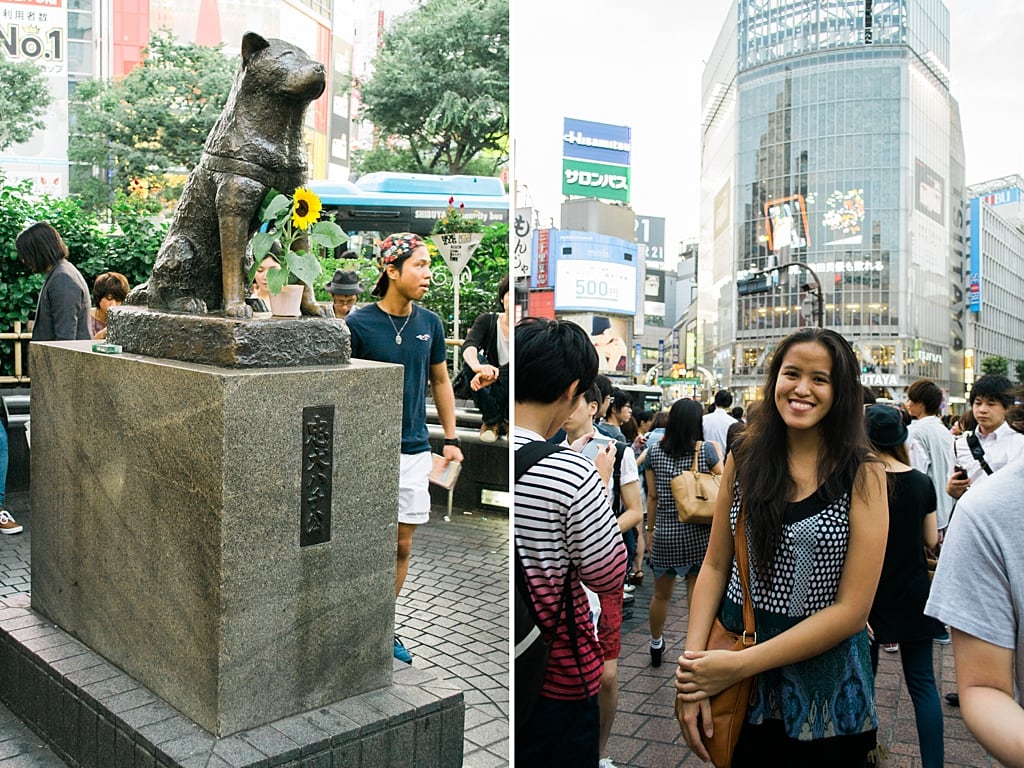 My friend Mica and Hachiko in Shibuya Station